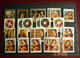 USA - 230 Stamps Christmas & Greetings Used On 8 Classification Cards - Verzamelingen