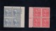 Sc#816 &amp; #822, 11- And 17-cent 1938 Presidential Issues, #816 IsPlate # Block Of 4 Unused Stamps, #822 MNH Block Of  - Numéros De Planches