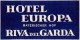 07179 "HOTEL EUROPA - BAYERISCHER HOF - RIVA DEL GARDA" ETICHETTA BAGAGLIO ORIG. - Hotel Labels