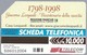 IT.- SCHEDA TELEFONICA. TELECOM ITALIA LIRE 10.000. 1798-1999. Giacomo Leopardi - Bicentenario Della Nascita.  2 Scans - Openbare Reclame