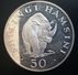 TANZANIA 50 SHILINGI 1974 SILVER PROOF "Black Rhinoceros Facing" Free Shipping Via Registered Air Mail - Tanzanie