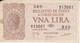 BILLETE DE ITALIA DE 1 LIRA  BIGLIETO DI STATO DEL AÑO 1944  (BANKNOTE) - Italia – 1 Lira