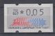 ISRAEL 1988 KLUSSENDORF ATM 0.05 SHEKELS 2 DIFFERENT KINDS OF PAPER NUMBER 007 - Vignettes D'affranchissement (Frama)