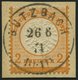 Dt. Reich 24 BrfStk, 1872, 2 Kr. Orange Auf Briefstück Mit Idealem Zentrischen K1 BUTZBACH, Farbfrisches Prachtstück, Ei - Gebraucht