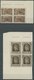 SAARGEBIET 179-94 VB **, 1934, Volksabstimmung, Dabei Abart Mi.Nr. 193III In Eckrandviererblocks Mit Stegen, Prachtsatz, - Other & Unclassified