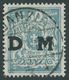 DIENSTMARKEN D 36 O, 1923, 50 M. Mittelgrünlichblau, Zeitgerechte Entwertung DANZIG 3, Pracht, Fotoattest Soecknick, Mi. - Other & Unclassified