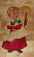 Die Cut Decoupis - Ancienne Decoration Noel Tres Grande 41 X 20.5 Cm "Enfant Chorale " Vintage U.S.A. Cir 1960 Dennison - Other & Unclassified