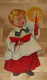 Die Cut Decoupis - Ancienne Decoration Noel Tres Grande 41 X 20.5 Cm "Enfant Chorale " Vintage U.S.A. Cir 1960 Dennison - Other & Unclassified
