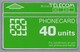GB.- PhoneCard BT.  FOR CONDITIONS OF USE SEE PHONECARD LEAFLET. 40 Units. 2 Scans - Autres & Non Classés
