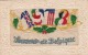 'Souvenir De Belgique' WWI Patrioitic Flags Of Allies In Year 1918, C1910s Vintage Embroidered Postcard - Weltkrieg 1914-18