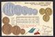 LA FRANCE, 12 Coin Pictures (with Gold), Embossed Color Postcard, With Flag & Exchange Rates. 1904 - Monnaies (représentations)
