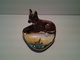 CENDRIER EN CERAMIQUE AVEC CHIEN DECOR VOILIER 14 X 16 X 13 CM 500 GR - Porcelain