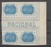 Brazil Brasil Mi# 411 ** + * MNH + Mint Block Of 4 INCLINADOS 1934 With TAB - Ongebruikt