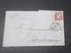 FRANCE - Lettre De Paris Pour Bordeaux En 1861 , Affranchissement Napoléon 80c , Oblitération Paris J - L 10987 - 1849-1876: Classic Period