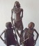 - Trois Enfants Massaï - ISSA DIOP  -  Sénégal, Bronze Sur Socle De Bois Tropical  - Oeuvre Unique 59 X 36 Cm - 11 Kilos - Bronzen