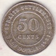 Straits Settlements , 50 Cents 1921 . George V. Argent. KM# 35.1 - Malaysie