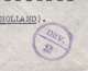 Nederlands Indië - 1949 - Opdruk Indonesia Op 40 Cent Wilhelmina Op KPM-cover Met Deviezen Censuur Naar Den Haag - India Holandeses