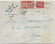 1937 - RARE MIXTE TYPE PAIX / ALGERIE Sur LETTRE Par AVION De ALGER GARE Avec MECA => ALGER - 1932-39 Paz