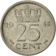 Monnaie, Pays-Bas, Wilhelmina I, 25 Cents, 1948, TTB, Nickel, KM:178 - 25 Centavos