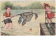 Jongen Aan Het Hengelen Met Net; Vissen Ontsnappen - 1933 - (Holland) - Humorkaarten
