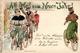 Fahrrad All Heil Neujahr 1898 Litho I-II Cycles Bonne Annee - Altri & Non Classificati