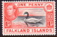 FALKLAND ISLANDS 1938 SG #147a 1d MH Black And Vermilion Swan - Falkland Islands