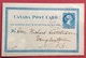 CANADA POST CARD  ONE CENT DA CHATHAM N.P. A DOUGLASTON  IN DATA 4/11/1880 - Storia Postale