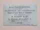 A LA PLACE RASPAIL Fabrique De CHAPEAUX - P. Fleury & Cie Place Raspail 1 - LYON ( En Colère ) ( Voir Photo ) ! - Pubblicitari