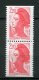 5836   FRANCE  N° 2427a**   Type Liberté   Paire  Verticale  2f20 Rouge  Timbres De Carnet    1986   TTB - Neufs