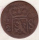 SUMATRA, Netherlands East Indies .1/2 Stuiver 1822 , Copper, KM# 284.2 - Indonésie