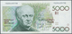 Belgium / Belgien: 5000 Francs ND(1982-92) P. 145a, Crisp Original With Only A Corner Fold At Upper - [ 1] …-1830 : Prima Dell'Indipendenza