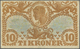 Denmark  / Dänemark: 10 Kroner 1922 P. 21n, Rarer Early Date With Vertical And Horizontal Folds, No - Denmark