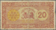 Djibouti / Dschibuti: 20 Francs ND(1945) P. 15, Palestine Print, Several Folds And Creases In Paper, - Gibuti