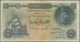 Egypt / Ägypten: 5 Pounds 1951 P. 25 In Used Conditin With Folds And Creases, Stained Paper, No Hole - Aegypten