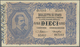 Delcampe - Italy / Italien: Set Of 3 Different Banknotes 10 Lire L.1888, P. 20c (pressed, F), P. 20h (aUNC), P. - Other & Unclassified