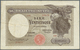 Italy / Italien: 25 Lire 1923 P. 24a, Used With Folds And Creases, Minor Center Holes, Not Washed Or - Other & Unclassified