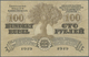 Latvia / Lettland: 100 Rublis 1919 P. 7a, Series "B", Sign. Erhards, Light Center Fold And Corner Be - Latvia