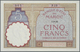 Morocco / Marokko: 5 Francs 1922 P. 23Aa, Light Bend At Upper Left, Condition: XF+ To AUNC. - Morocco