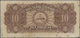 Macau / Macao: 10 Patacas 1945 P. 30, Used With Folds And Stain In Paper, Left And Upper Border At B - Macao