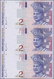 Malaysia: Uncut Sheet Of 3 Pcs 2 Ringgit ND P. 40 In Original Folder From The Central Bank Of Malays - Malaysia