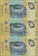 Malaysia: Uncut Sheet Of 3 Pcs 50 Ringgit Polymer ND P. 45 In Original Folder From The Central Bank - Malesia