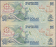 Bahamas: Uncut Sheet Of 2 Pcs 1 Dollar 1992 P. 50 In Condition: UNC. - Bahamas