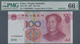 China: Set Of 10 Pcs 100 Yuan 2005 P. 907 With Interesting Serial Numbers, All PMG Graded, Containin - Chine