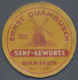 Deutschland - Briefmarkennotgeld: Barmen, Ernst Quambusch, Senf-Gewürze, 10 Pf. Ziffer, Zelluloid, M - Other & Unclassified