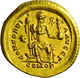 Byzanz: Theodosius II. 402-450: Gold-Solidus, Konstantinopel; 4,46 G, Sehr Schön. - Byzantine