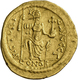 Iustinus II. (565 - 578): Gold Solidus, 4,45g, Constantinopel, 3. Officin. Gekr.. Büste Frontal Mit - Bizantine