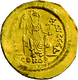 Iustinus II. (565 - 578): Gold-Solidus (567-578 N. Chr.), Konstantinopel; 4,32 G, Sommer 5.2, Sear 3 - Bizantine