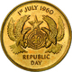 Ghana - Anlagegold: 2 Pfund 1960 (Goldmedaille), Republic Day 1st July 1960, Kwame Nkrumah First Pre - Ghana