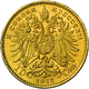 Delcampe - Österreich - Anlagegold: Franz Joseph I. 1848-1916: Lot 5 Goldmünzen: 4 Fl/10 Fr 1892, Schön; 8 Fl/2 - Austria
