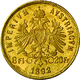 Delcampe - Österreich - Anlagegold: Lot 8 Goldmünzen: Serie Goldmünzen Mit Folgenden Nominalen: 4 Florin 1892, - Austria